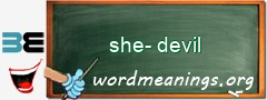 WordMeaning blackboard for she-devil